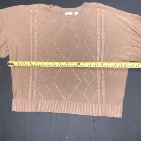 C est 1949 Stretch Brown 3/4 Sleeve Medium Sweater - Picture 5 of 5